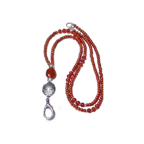 Beaded Necklace Lanyard holder work id badge, with pearls color choice - Bild 14 von 16
