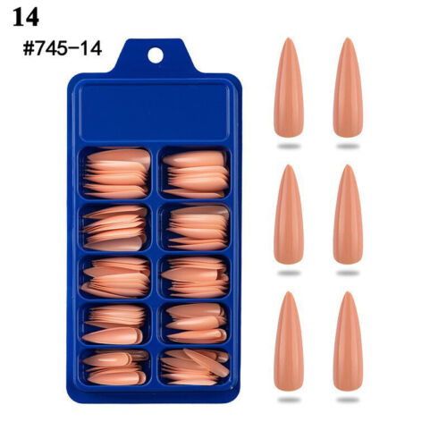 100 Pcs False Nails Wearable Fake Nails Full Cover Nail Tips Press On Nail - Picture 70 of 128