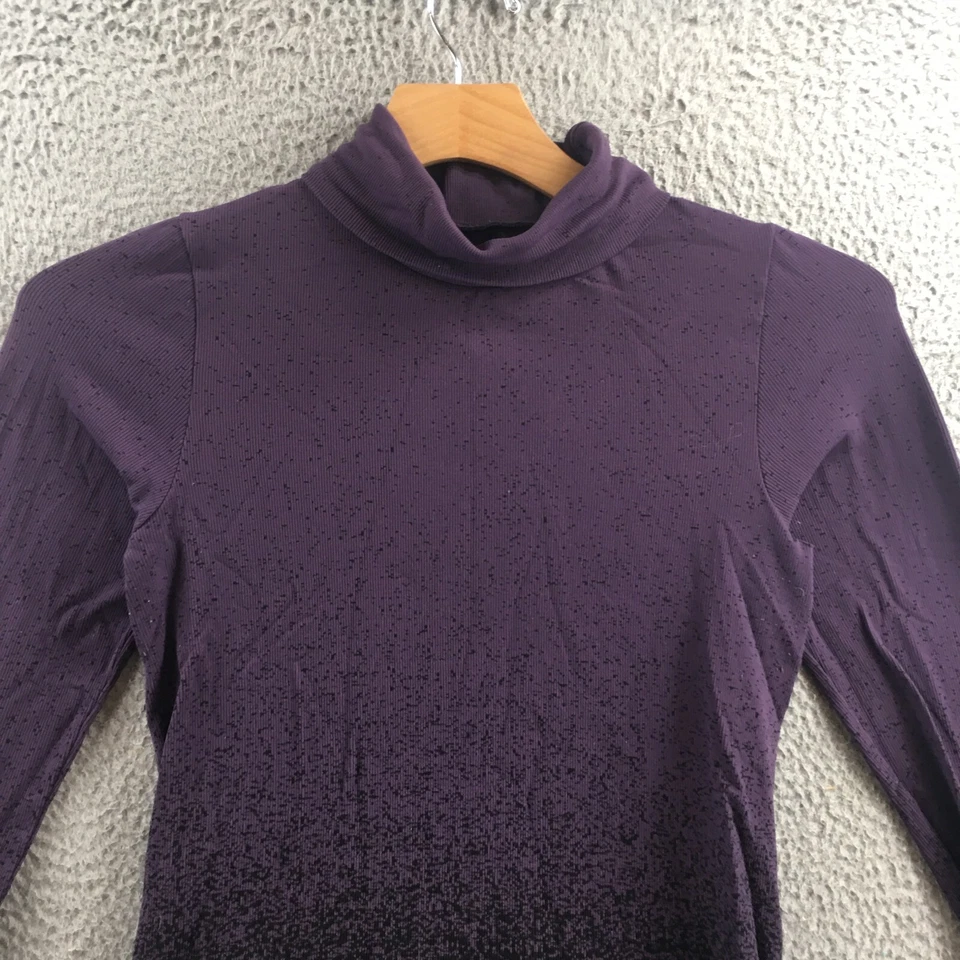 Top Athleta Cuello Tortuga Mujer Grande Púrpura Negro Ombre Manga Larga Capa Base Foto 2 de 4