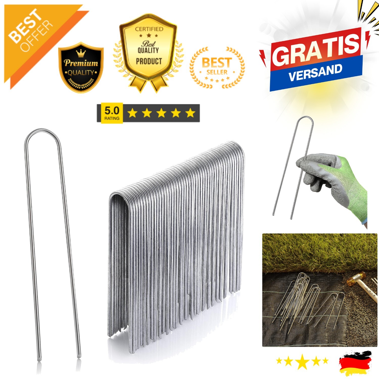 Rust-Proof Galvanised Steel Ground Anchor - 25mm Wide, Professional Quality