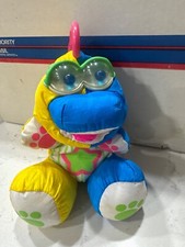 VGUC-VINTAGE- 8  1991 Fisher Price Dino Baby Puffalump Dinosaur Rattle Plush