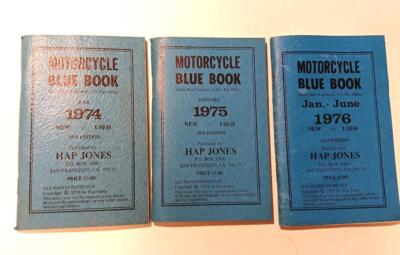 Motorcycle Blue Book June 1974, 1975, Jan-June 1976 Published by Hap  Jones