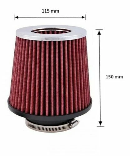 Filtro Aria Sportivo Rosso Aspirazione Tuning per Fiat Panda Punto Tipo 500 L X - Image 2 of 4