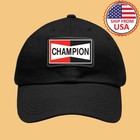 Champion Spark Plug Dad Hat with Leather Patch
