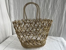Vintage brass woven artsy handbag purse