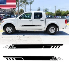 2pcs 68'' Black Mountains Stripe Graphic Car Side Body Door Vinyl Decal Sticker
