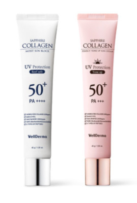WellDerma Sapphire Collagen Sun Block 45g Tone Up 45g Double K-Beauty