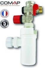 Groupe de sécurité Comap Laiton Droit pour Chauffe Eau/cumulus 20x27+siphon PVC