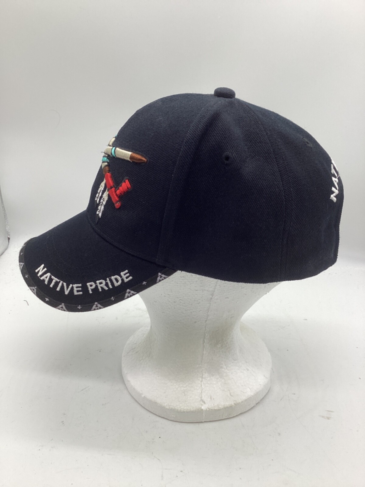 Native Pride Black Embroidered Adjustable Cotton … - image 2