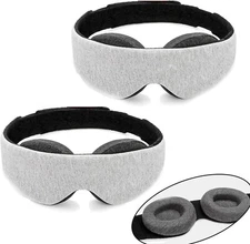 3D Sleeping Eye Mask with Earplugs 100% Light Blocking Sleep Mask for Men Women