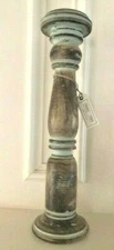 Fiddle and Fern Large 18" Rustic Distressed Wooden Candle Holder 