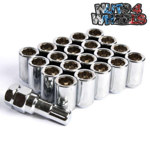 20 x Chrome Tuner Wheel Nuts M12x1.5 Fits Toyota Corolla Hilux Land Cruiser - Picture 1 of 4