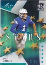2021 Leaf Young Stars Platinum #35 Zach Wilson - BYU Jets Rookie XRC 32/99