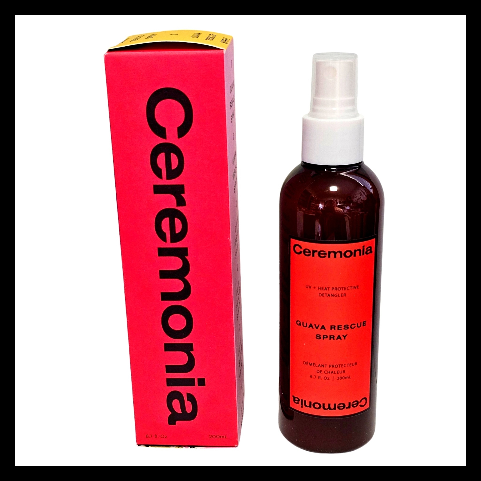 Ceremonia Guava Спасательный спрей для распутывания волос с защитой от ультрафиолетовых лучей, 6,7 унций, Полноразмерный Новый