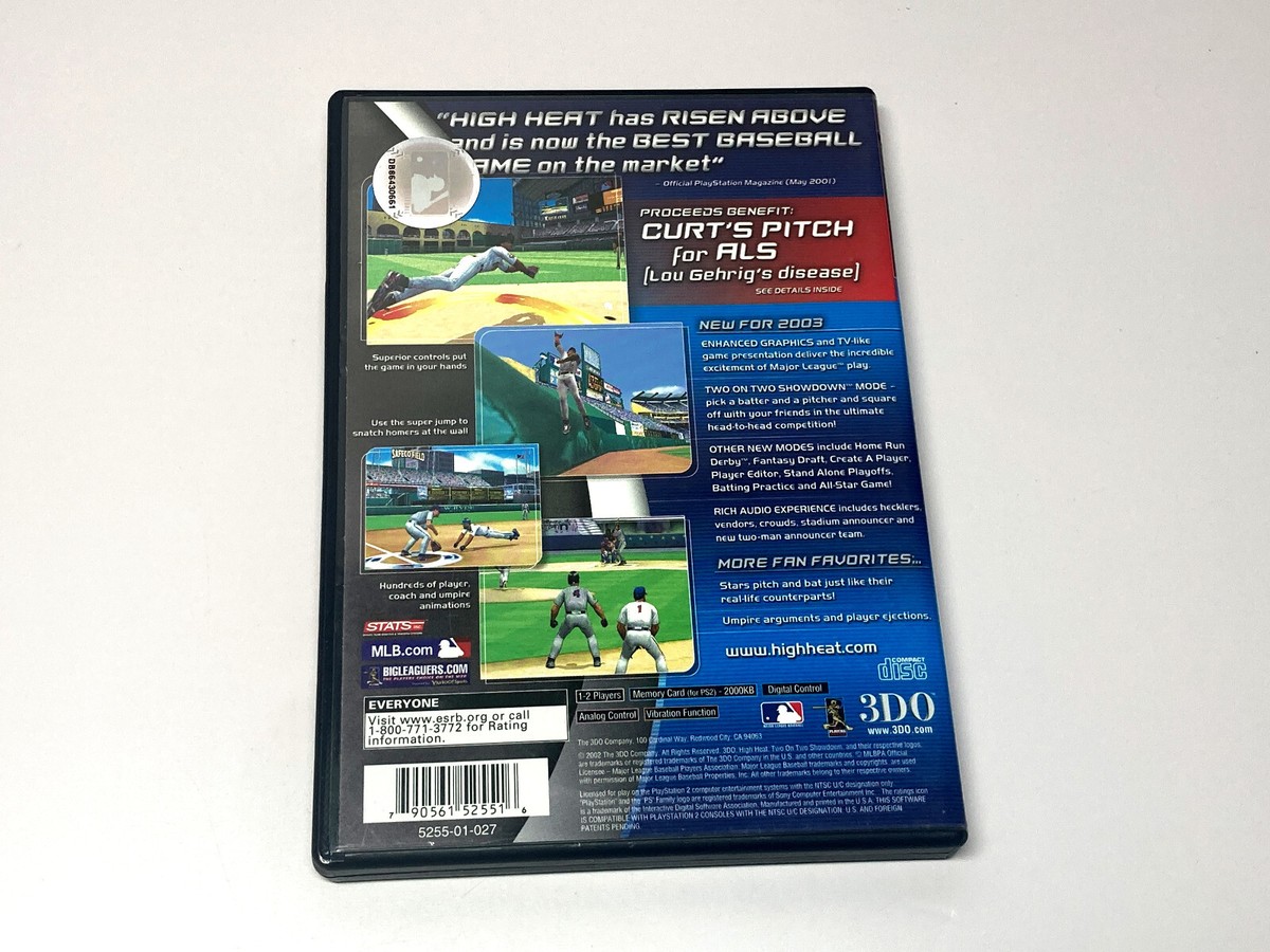 High Heat Major League Baseball 2003 PS2 CIB Complete Tested