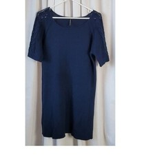 Massini Sweater Dress Knitwear Classic Timeless Acrylic Navy Blue Large