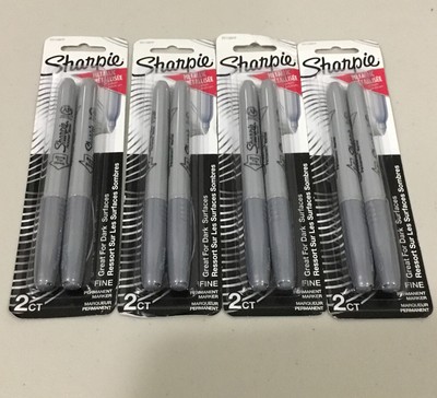 Sharpie Metallic Silver Permanent Marker Lot Of 4 (Total 8) NEW G