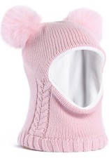 Toddler Winter Hat Pink With Detachable Pom Poms. 2-6 Years. Brand New.