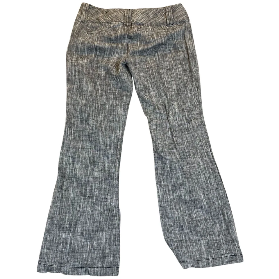 Pantalones para mujer Maurices mezcla de lino algodón 7/8 gris mezcla de lino pierna ancha negocios Foto 2 de 4