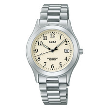 SEIKO ALBA AQGK473 White Quartz Men's Watch New in Box