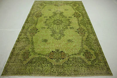Grün Orient Teppich Vintage modern 280x170 exklusiv Used Look handgeknüpft T28 - Bild 1 von 4