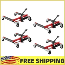 4PC Hydraulic Car Wheel Dolly,Heavy Duty 6000LBS w/Foot Pedal,Auto Moving,Repair