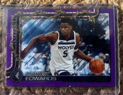 2025-26 Topps Holiday - Anthony Edwards #H84 Holiday Metallic Purple Glitter /99