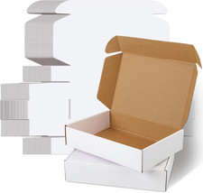 Shipping Boxes,50 PCS 6X4X2 Inch Tuck Top Mailer Boxes,White Small Corrugated Ca