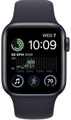 Apple Watch SE (2022) 40mm Midnight Aluminum Case with Sport Band, M/L  