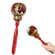 1 Pack Handmade Wooden Maraca for Adults, 10.7" Professional African Hand Per...