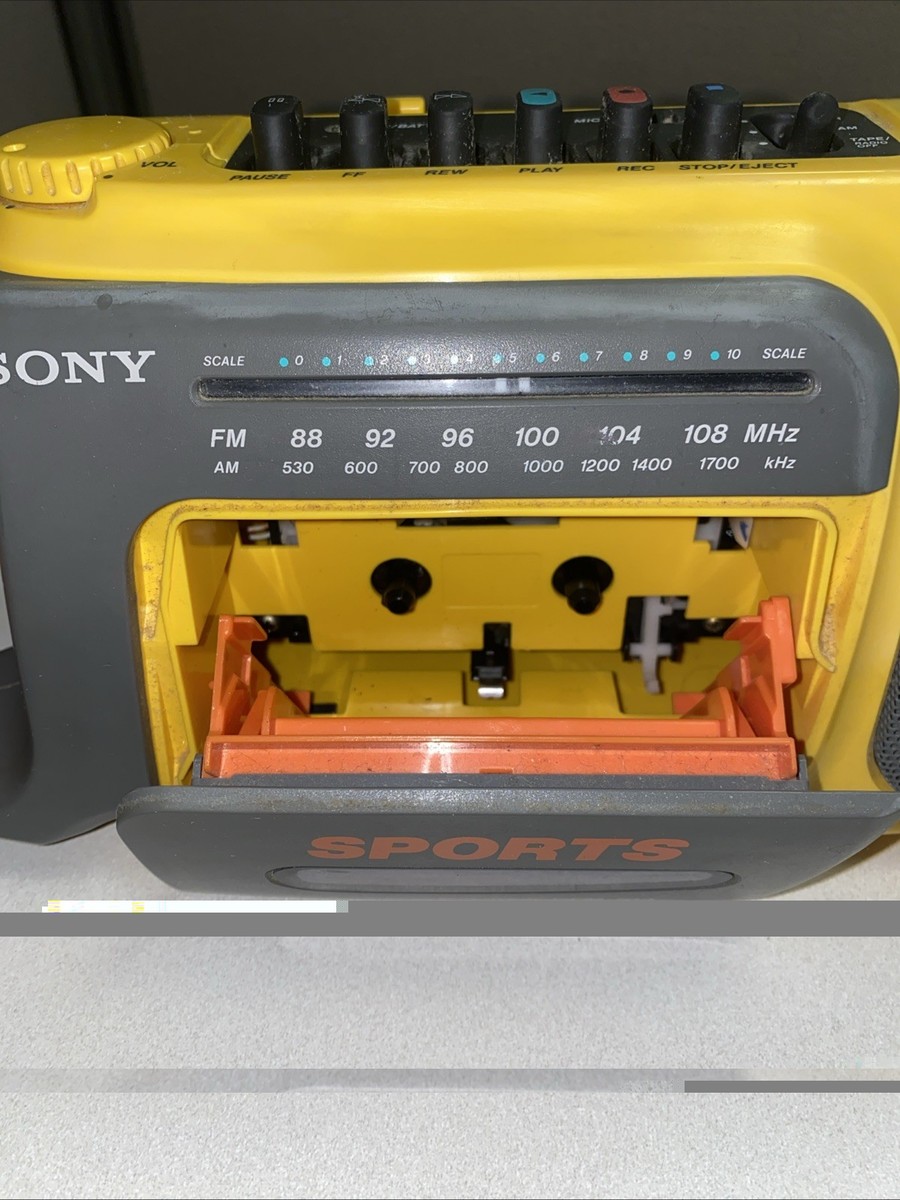 Buy Vtg 1990s Sony Cfm-104 Yellow Cassette Tape Player Stereo