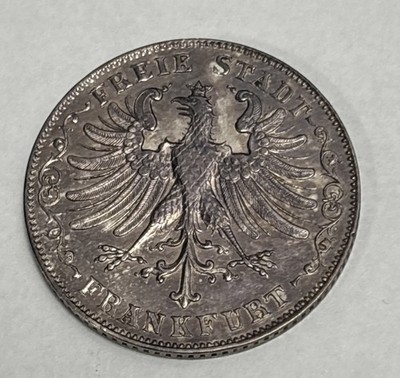 1846 German States - Frankfurt ~ 1 Gulden Silver