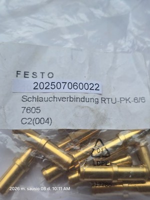 FESTO RTU PK 6 6 hose connection Schlauchverbindung 7605 c2 004 Price for 29 psc