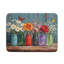 Dish Drying Mat for Kitchen Counter 18x24, Spring Summer Floral Decorative Ab...