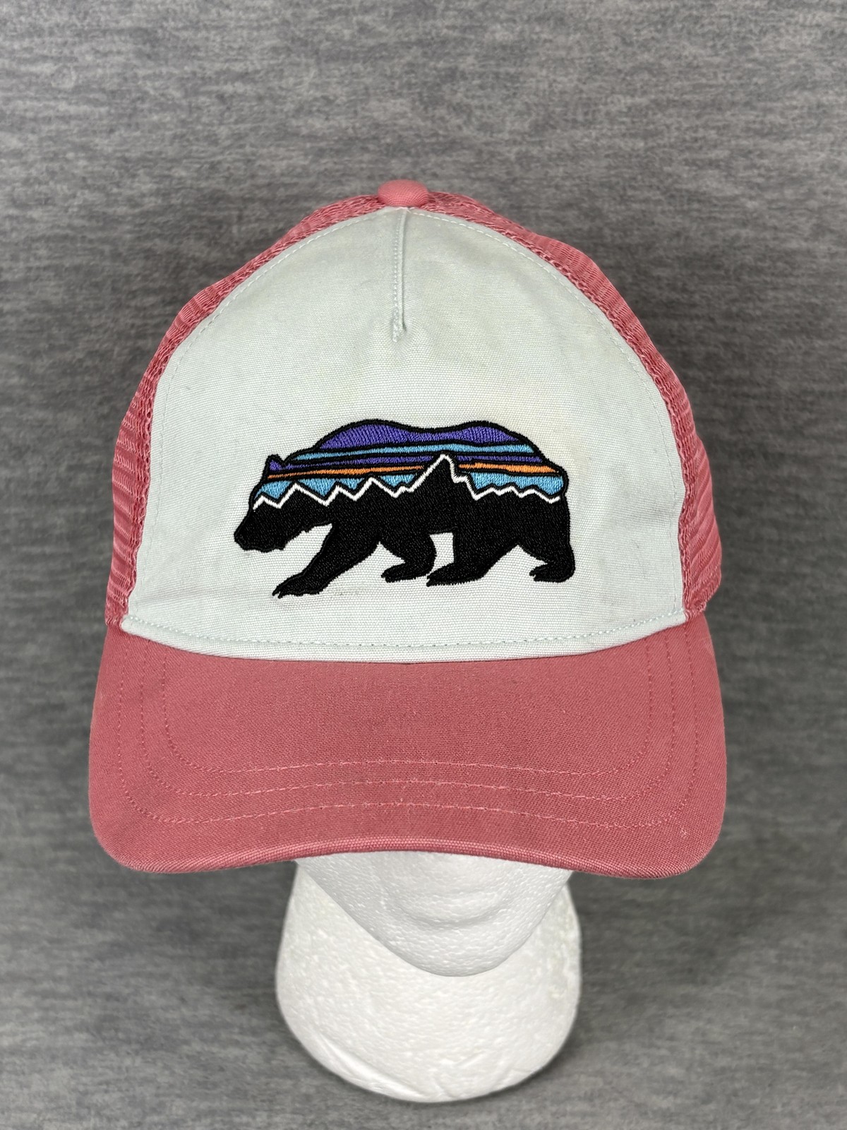 Cap Snap Back Trucker Womens One Size Pink Bear Logo Mesh Ca