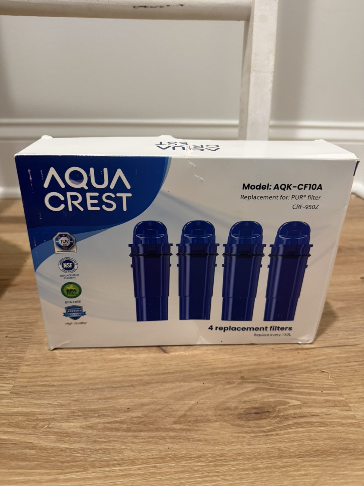 AQUA CREST Water Filter, Replacement for CFR-950Z Model AQK-CF10A (4 Filters)