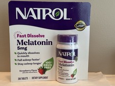 Natrol Melatonin 5 Mg Fast Dissolve 200 Strawberry Flavor Tablets Exp 02/2027