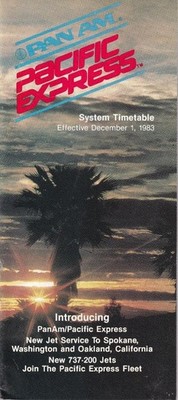 1983 Pan Am Pacific Express airline timetable