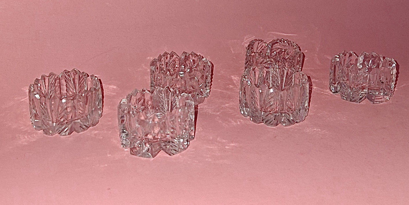 1890-1920 Brilliant Cut Glass Salt Cellar  Set of 6
