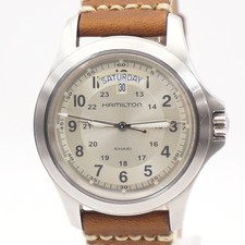 New Battery Hamilton Khaki King H644510 Quartz Day Date Ivory Dial Men's Watch