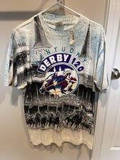 Vintage 1994 Kentucky Derby 120 Churchill Downs All Over Print NWT Large