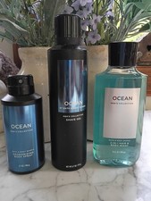 Bath  Body Works Men's 3-Piece Set OCEAN Body Spray Shave Gel Body Wash