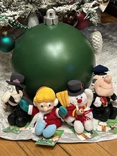 Vintage Frosty The Snowman Plush Set Karen Cop Prof Hinkle 1999 CVS Stuffins Tag