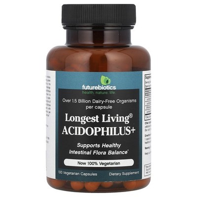 FutureBiotics Longest Living Acidophilus  100 Veggie Caps Vegetarian
