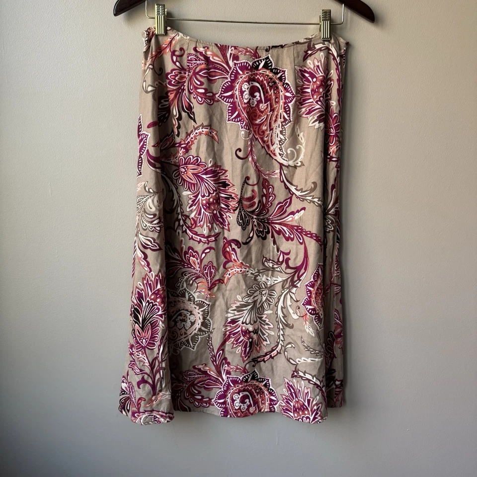 Falda para mujer Croft & Barrow hasta la rodilla talla 10 cachemira cremallera festival de hadas boho Foto 2 de 4