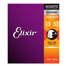 Elixir HD Nanoweb 80/20 Acoustic Guitar Strings .013-.053