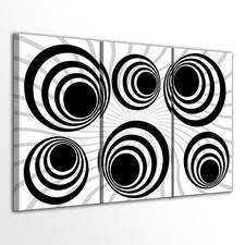 Quadri astratti geometrici moderni |Q780| Stampe su tela in bianco e nero