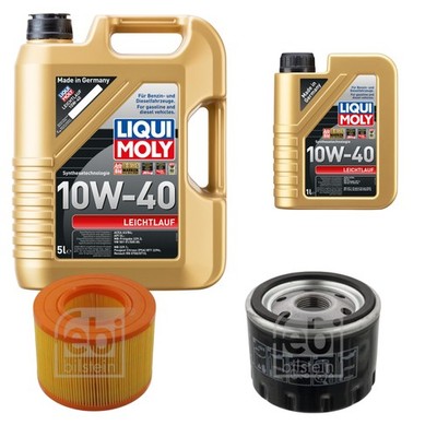 FEBI Inspektionspaket 6L LIQUI MOLY 10W-40 Leichtlauf für Renault Megane I