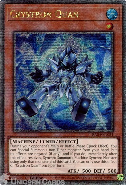 RA04-EN021 Crystron Quan : Quarter Century Secret Rare 1st Edition Mint YuGiOh C