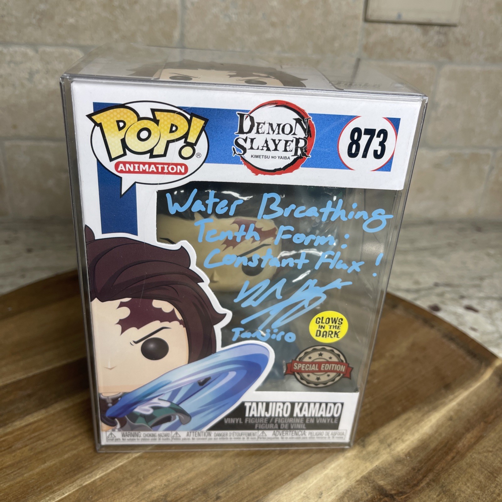Funko Pop - Demonslayer - Tanjiro Kamado 873 Glow- Signed By Zach Aguilar JSA
